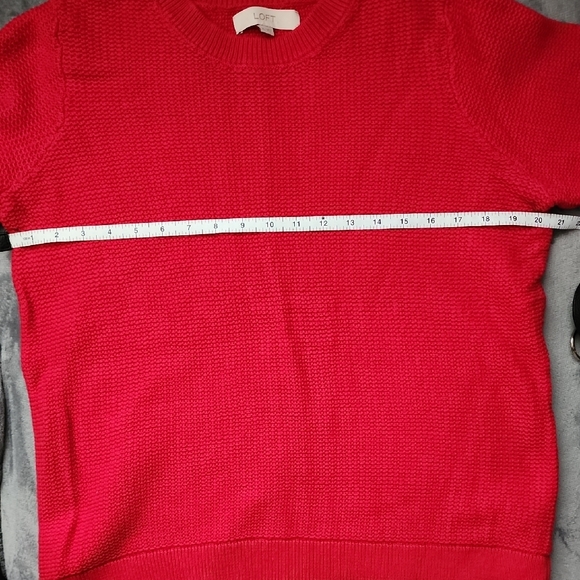 LOFT Vibrant Red Crew Neck Sweater - Picture 4 of 6